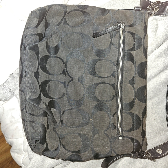 Coach Signature Black and Gray Messenger Bag - Picture 1 of 2